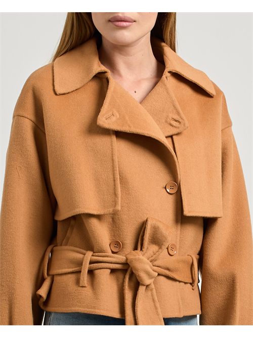 Silvian Heach women's double-breasted coat with belt SILVIAN HEACH | GPA25163CPBISCUIT